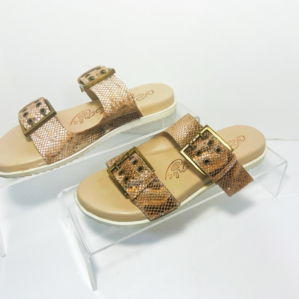 Naughty Monkey Reptile Print Hey Pony Brown TanSandals Womens size 8,5 - Picture 4 of 12